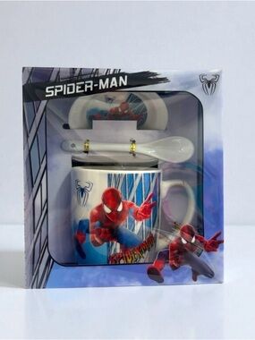 New in Box Spiderman Ceramic Mug Gift Set - Blue/Red